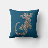 白黒ゲッコスケッチオン海ブルー クッション (裏面)