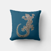 白黒ゲッコスケッチオン海ブルー クッション (正面)