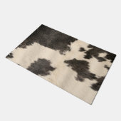 白黒コウィドプリントファームハウス ドアマット (アングル)