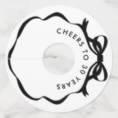 白黒コケット弓の記念日 ワイングラスタグ (正面)