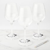 白黒コケット弓の記念日 ワイングラスタグ (セット)