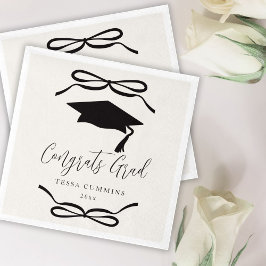 白黒コケット弓ガール卒業パーティー スタンダードカクテルナプキン