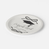 白黒コケット弓ガール卒業パーティー ペーパープレート (アングル)