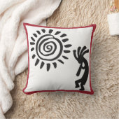 白黒ココペリ装飾用クッション クッション (ブランケット)