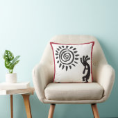 白黒ココペリ装飾用クッション クッション (椅子)