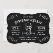 白黒コスチュームとキャンディハローウィンパーティ 招待状 (正面)
