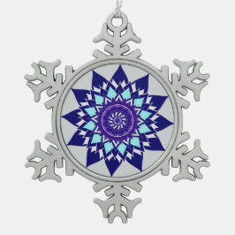 白黒コスモス スノーフレークピューターオーナメント