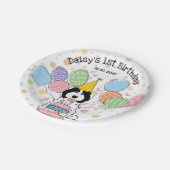 白黒コックポオカバポウドッグ誕生日 ペーパープレート (アングル)