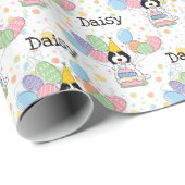 白黒コックポオカバポウドッグ誕生日 ラッピングペーパー (ロールコーナー)