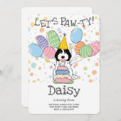 白黒コックポカバポウドッグバースデーパーティー 招待状 (正面/裏面)