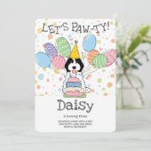 白黒コックポカバポウドッグバースデーパーティー 招待状 (スタンド正面)