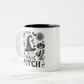 白黒コテージコアパンプキンズハロウィンウィッチ ツートーンマグカップ (正面左)