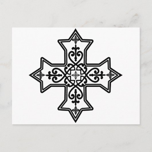白黒コプト十字 ポストカード (正面)
