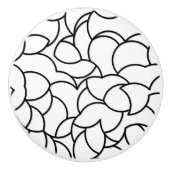 白黒コミングド抽象芸術 セラミックノブ (正面)