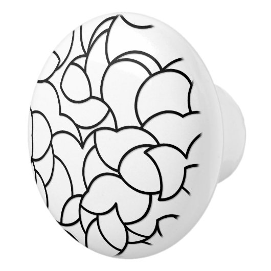 白黒コミングド抽象芸術 セラミックノブ (右)