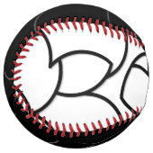 白黒コミングド抽象芸術 ソフトボール (正面左)