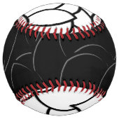 白黒コミングド抽象芸術 ソフトボール (裏面)