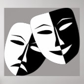 白黒コメディとドラマのマスク ポスター (正面)