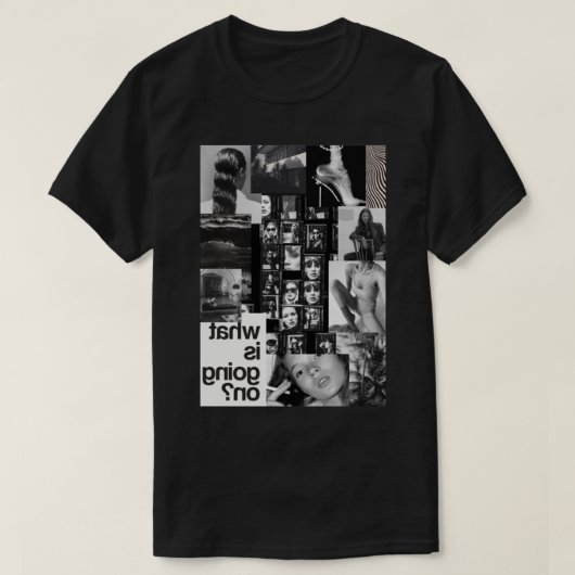 白黒コラージュの快挙。ケイト・モス Tシャツ (デザイン正面)