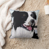 白黒コリー縁どアットサンライズバイウォーター クッション (ブランケット)