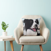 白黒コリー縁どアットサンライズバイウォーター クッション (椅子)