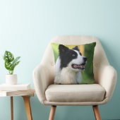 白黒コリー縁どドッグ クッション (椅子)