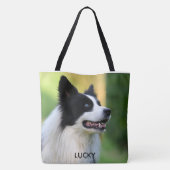 白黒コリー縁どドッグ トートバッグ (裏面)