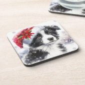 白黒コリー縁ど懸命プラスチックコースター コースター (左側)