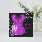 白黒コルセットバチェロレッテブライダルシャワー 招待状 (スタンド正面)