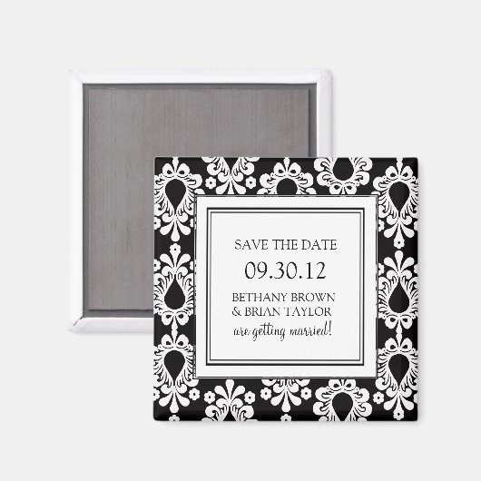 白黒コレクション日付マグネットを保存 マグネット (正面/裏面)