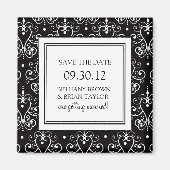 白黒コレクション日付マグネットを保存 マグネット (正面)