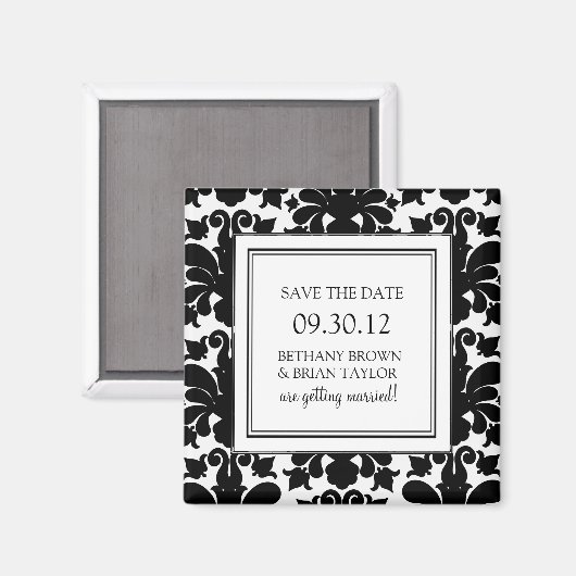 白黒コレクション日付マグネットを保存 マグネット (正面/裏面)