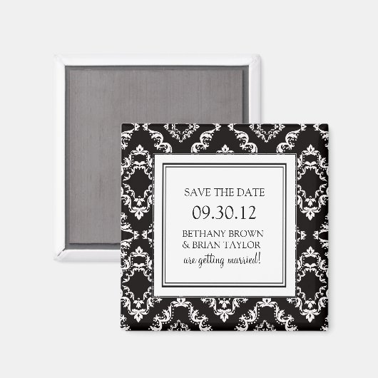 白黒コレクション日付マグネットを保存 マグネット (正面/裏面)