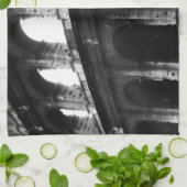 白黒コロシアムローマ帝国 キッチンタオル (折り畳み)