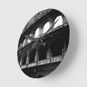 白黒コロシアムローマ帝国 ラウンド壁時計 (傾斜)