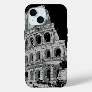 白黒コロッセオ iPhone 15ケース