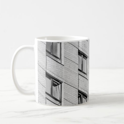 白黒コンクリート建物 コーヒーマグカップ (左)