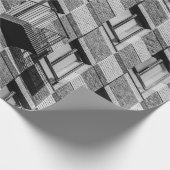 白黒コンクリート建物 ラッピングペーパー (角)