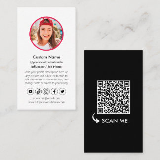 白黒コンテンツ作成者QRコードソーシャルメディア 名刺