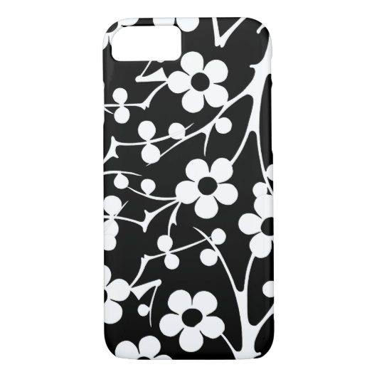白黒コンテンポラリーフローラ Case-Mate iPhoneケース (裏面)