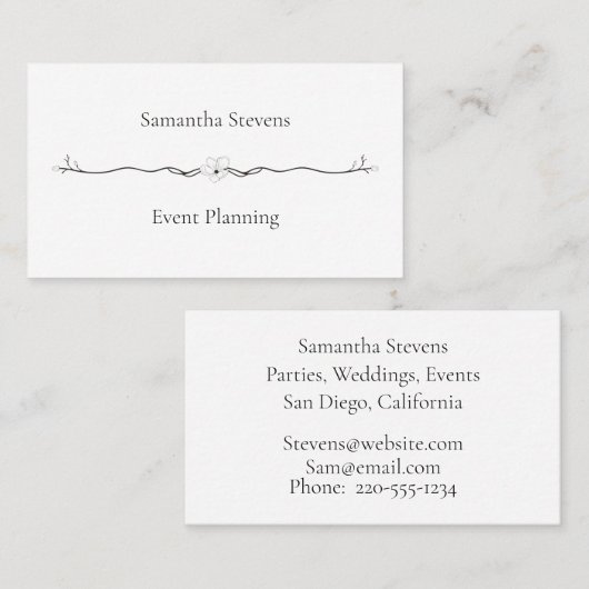 白黒コンテンポラリープロフェッショナル 名刺 (正面/裏面)