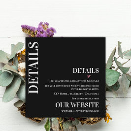 白黒コンテンポラリーモダン結婚詳細 エンクロージャーカード