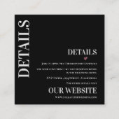 白黒コンテンポラリーモダン結婚詳細 エンクロージャーカード (正面)