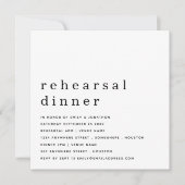 白黒コンテンポラリーリハーサルディナーインビタティ 招待状 (正面)