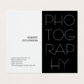 白黒コンテンポラリー写真モダン 名刺 (外部フラット)