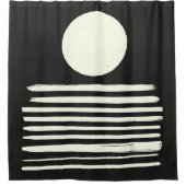 白黒コンテンポラリー抽象芸術アート シャワーカーテン (正面)