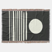 白黒コンテンポラリー抽象芸術アート スローブランケット (正面)