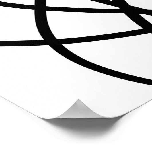 白黒コンテンポラリー抽象芸術ラインアート ポスター (角)