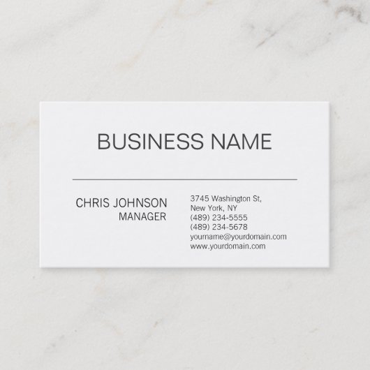 白黒コンテンポラリー管理者の名刺 名刺 (正面)