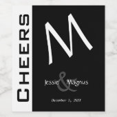 白黒コンテンポラリー ワインラベル (シングルラベル)